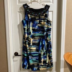 Dress barn 18w embellished shift dress with hidden zipper